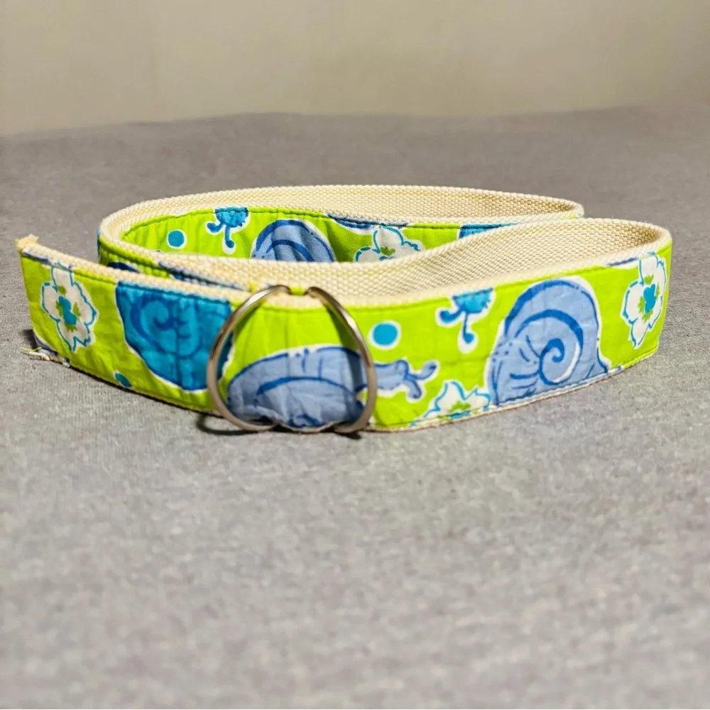 Lilly Pulitzer Blue and Green Canvas Belt 100%Cotton